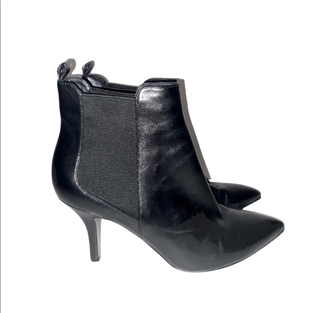 Michael Kors Asbury Black Leather Pointed Toe Ankle Boots/Booties Sz 8